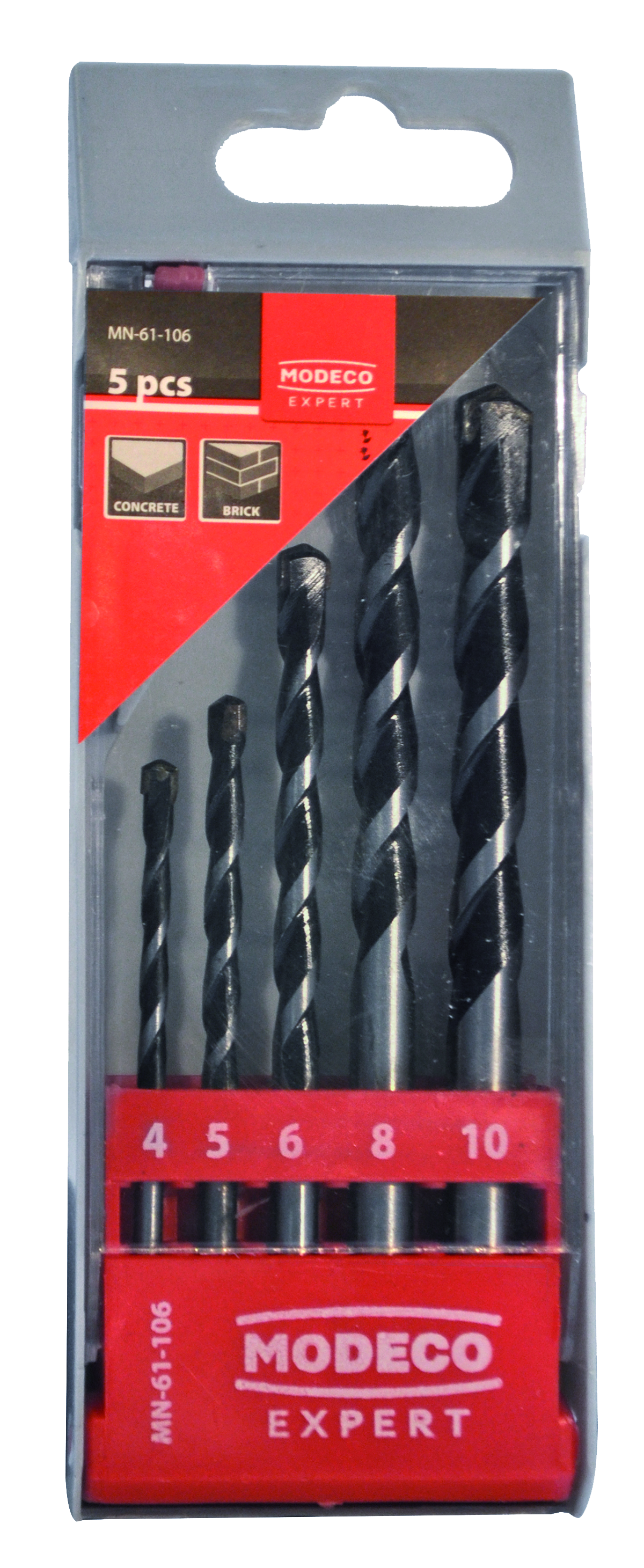 MN-61-10 Set of straight drill bits for concrete